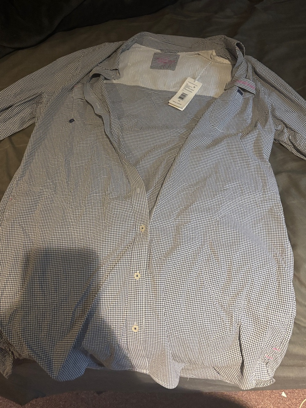Vineyard Vines Blue and White Small Check Button-Down Shirt
